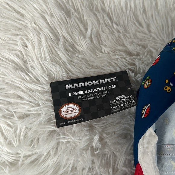 Nintendo Mariokart by Culturefly 5 Panel Adjustable Blue Cap Hat NWT - Picture 7 of 8